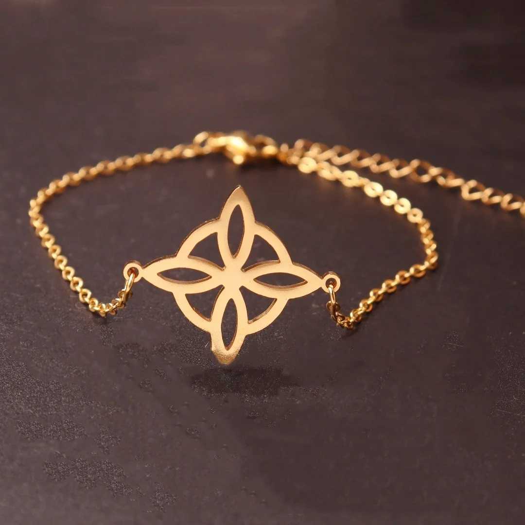 Witch Knot Women Bracelet Adjustable Chain Bracelet Stainless Steel Charm Good Luck Protection Amulets Wiccan Jewelry W250526