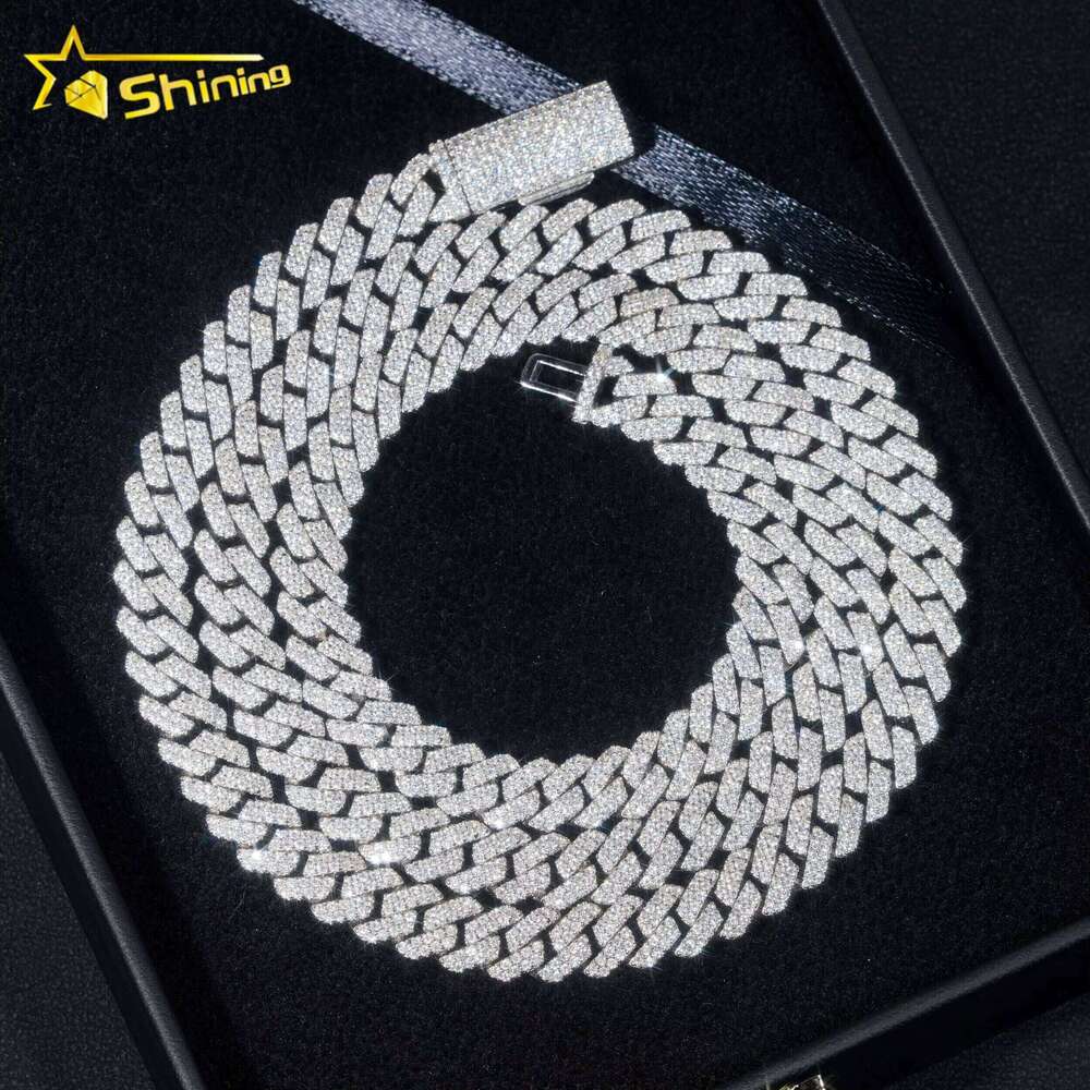 Stocks 8MM Sterling Sier Gold Plated New Arrivals Hip Hop VVS D Color Moissanite Cuban Link Chain