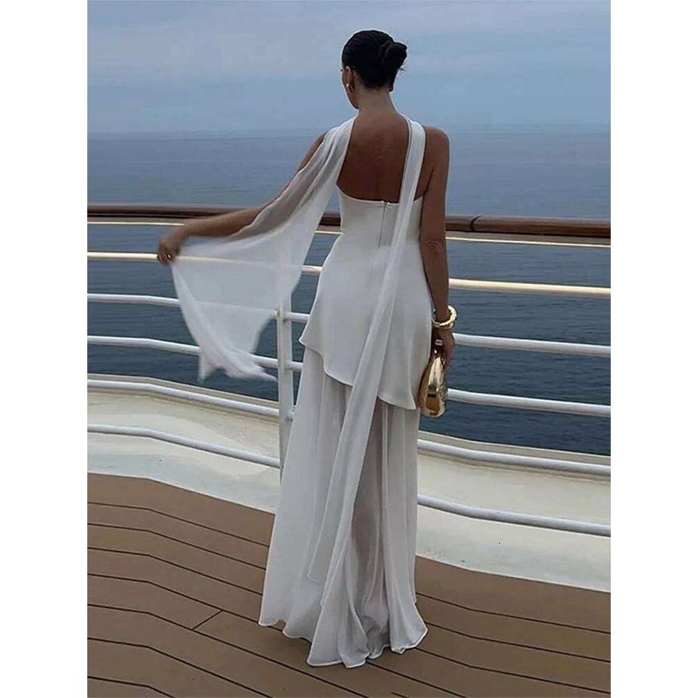 Elegant Tube Dress Women Sexy Patchwork Mesh Sleeveless Scarf Off Shoulder Long Female Party Dresses 2025 Summer Split Lady Robe
