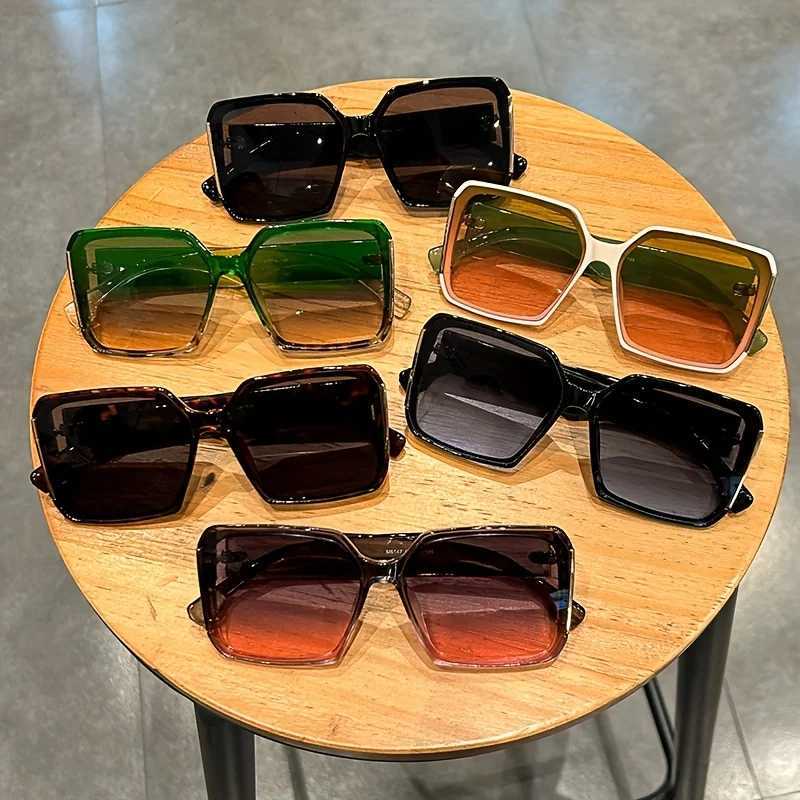 Extra Large Square Fashion Sunglasses for Men and Women Brand Gradient Color Glasses Summer Party Z250527