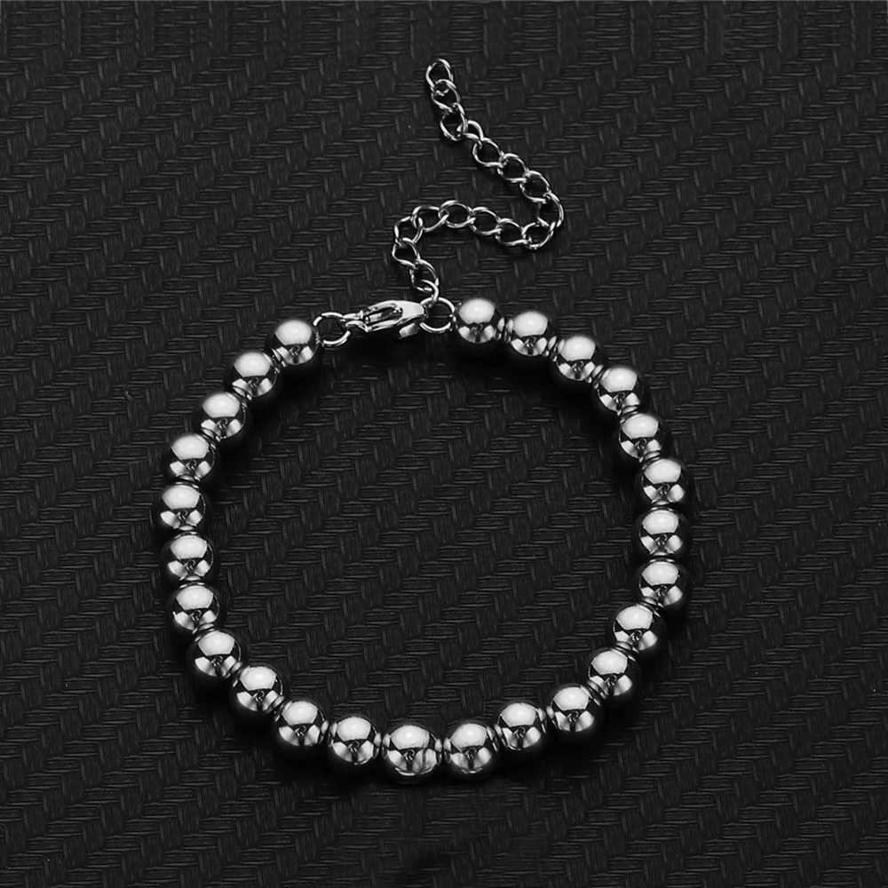 MisenBaBa Stainless Steel Ball Beads Cuff Bracelet for Women Gold Silver Color Beaded Bracelets Charms Metal Statement Jewelry W250526