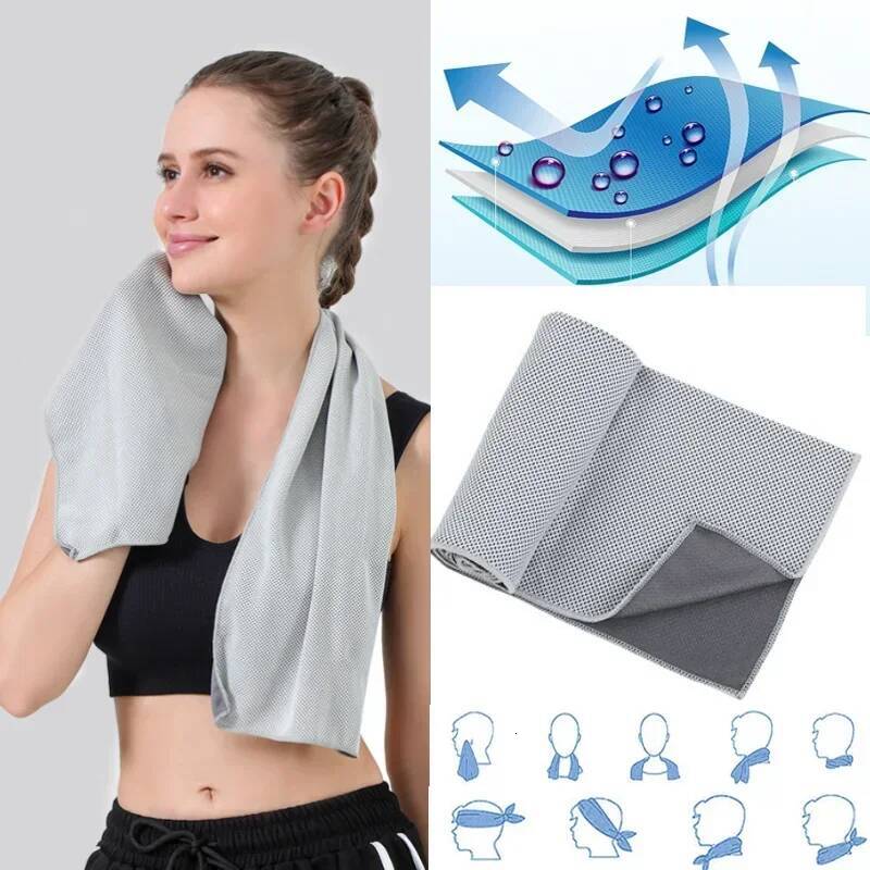 Mini Silica Gel Set Cold Quick Drying Breathable Chilly Sweat Absorption Sports Cooling Towel Running Yoga Gym 1-10pcs