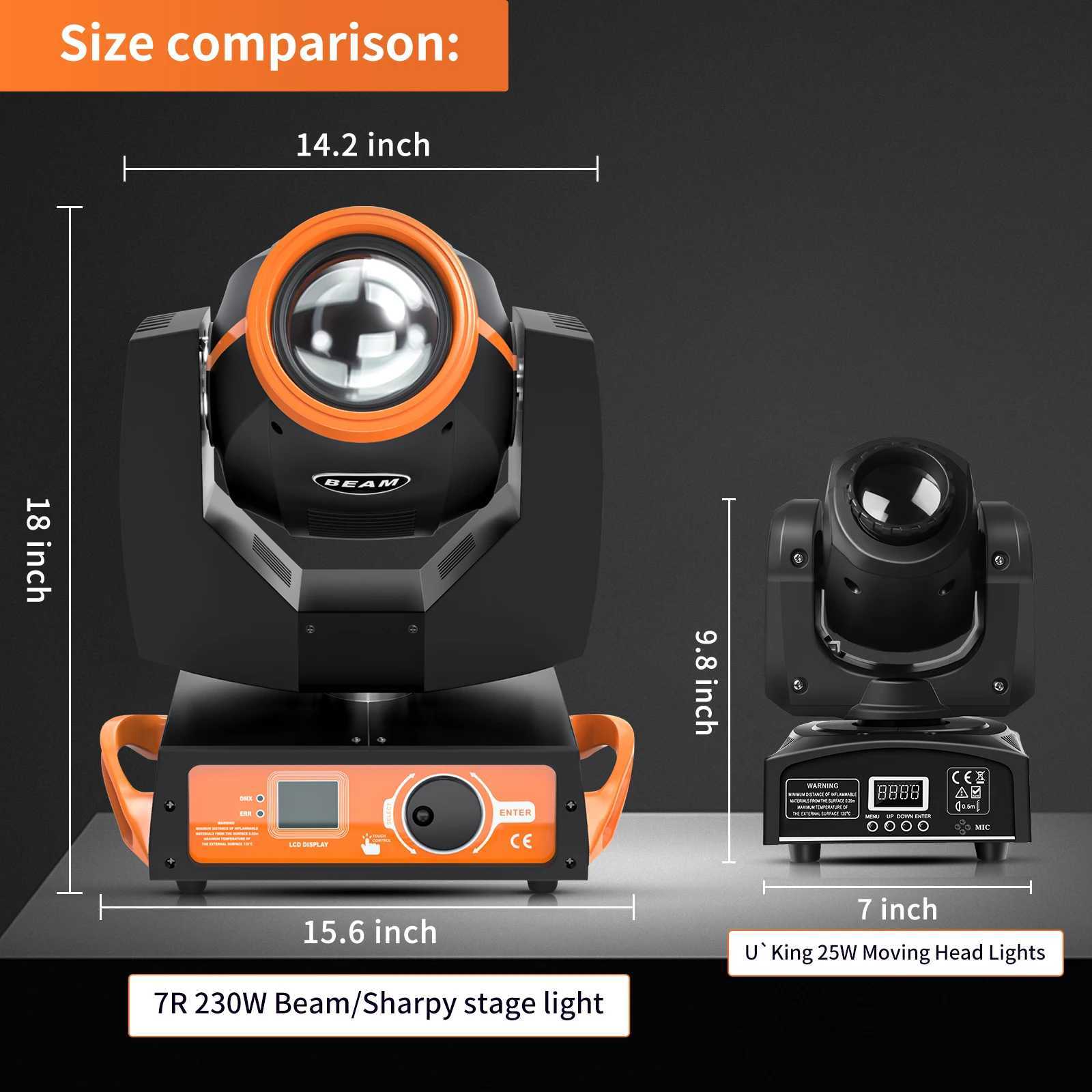 UKing 230W Moving Head Stage Light 16CH DMX512 Beam 7R DJ Projector Disco Party Show Professional Stage Equipment Effect LightXJ250527