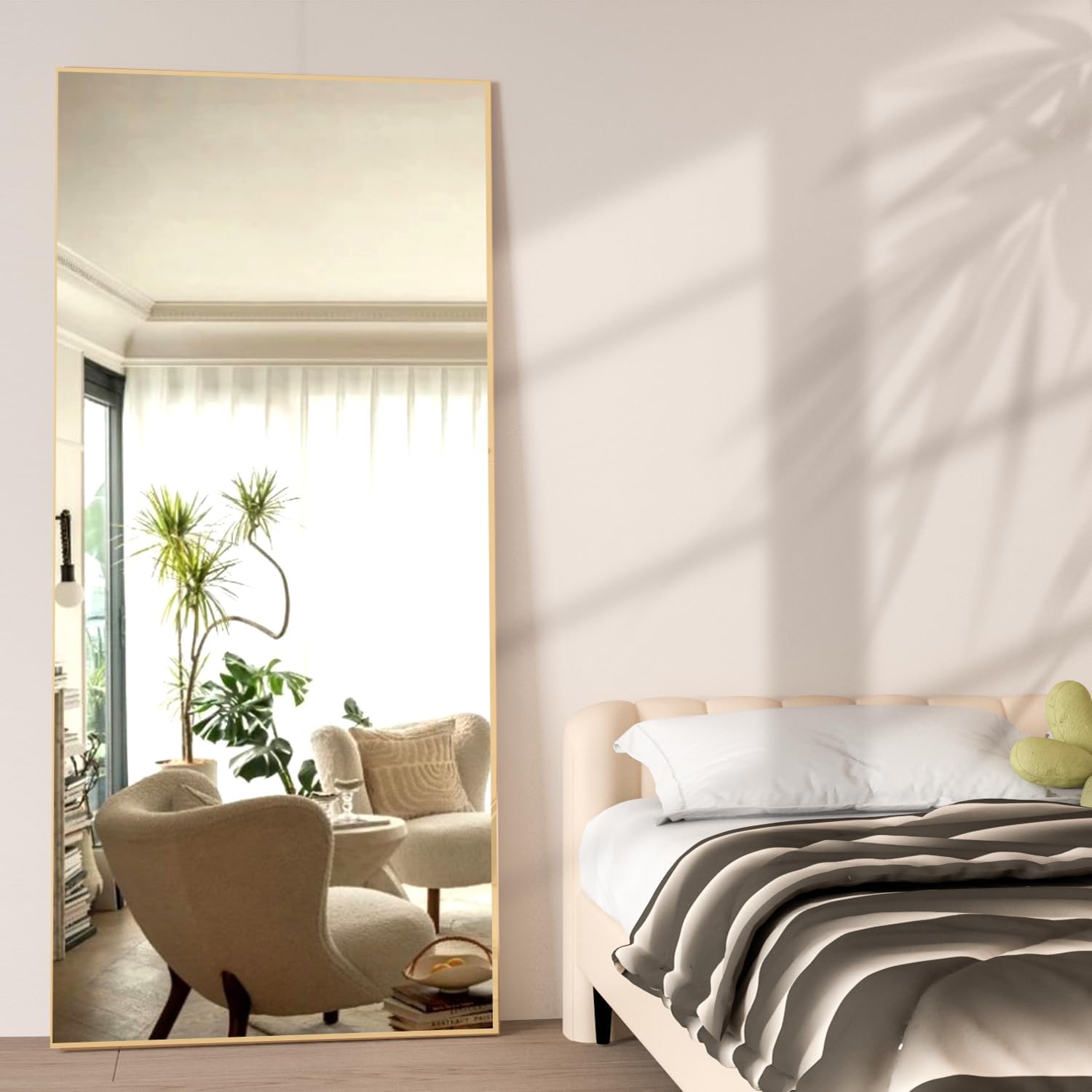 cassilando gold full length metal frame mirror largesized floor wall standable 65 h x 24 w