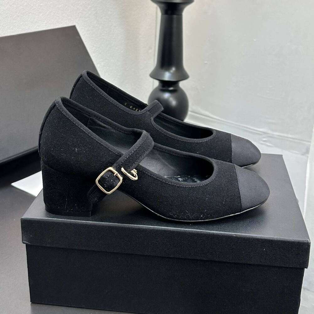 Spring Autumn Women Fashion Genuine Leather Pumps Mary Janes High Heels Round Toes Buckle Strap Party Dress Shoes Woman 41