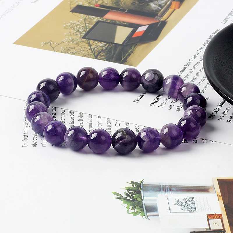 5A Original Amethyst Bracelets for Women Reiki Natural Stone Dream Amethyst Bracelets Purple Crystal Beads Health Care Jewelry W250526