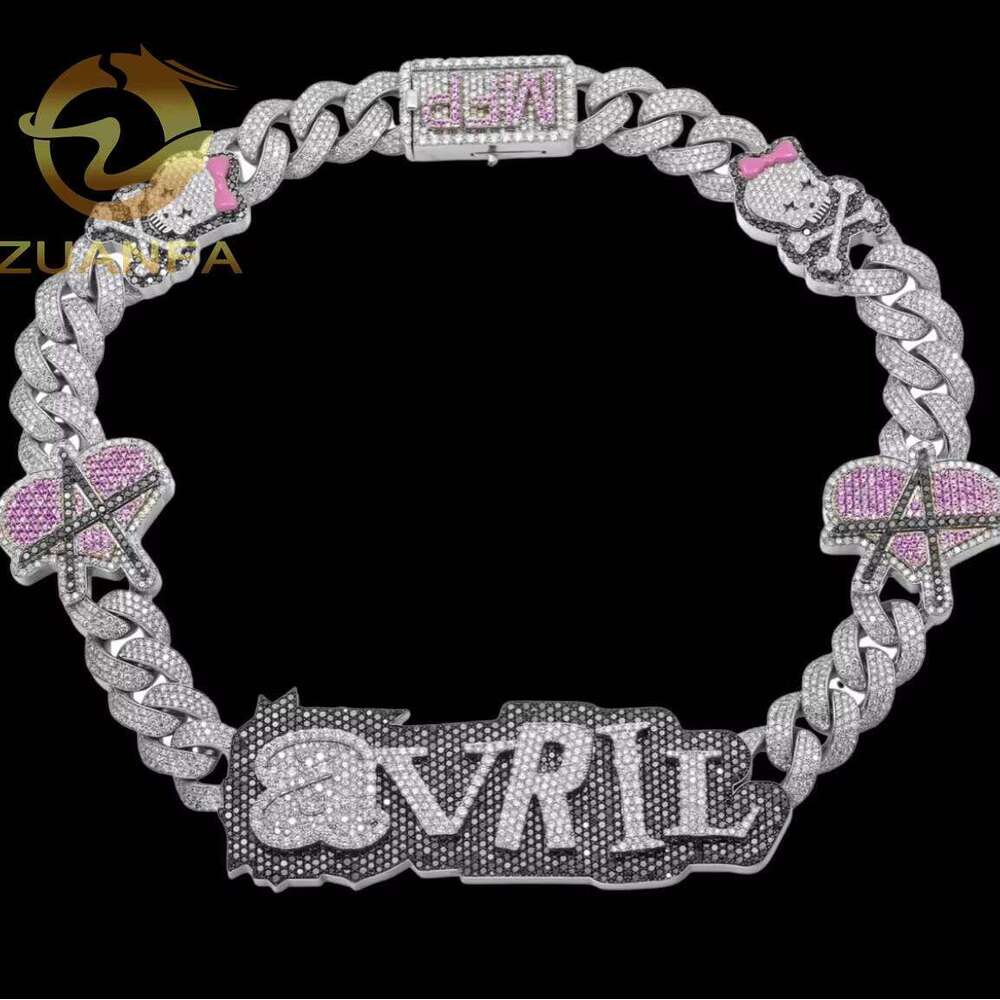 Personalized Special 16mm Link With Name Custom Sier Moissanite Dia Hip Hop Jewelry Iced Out Cuban Chain