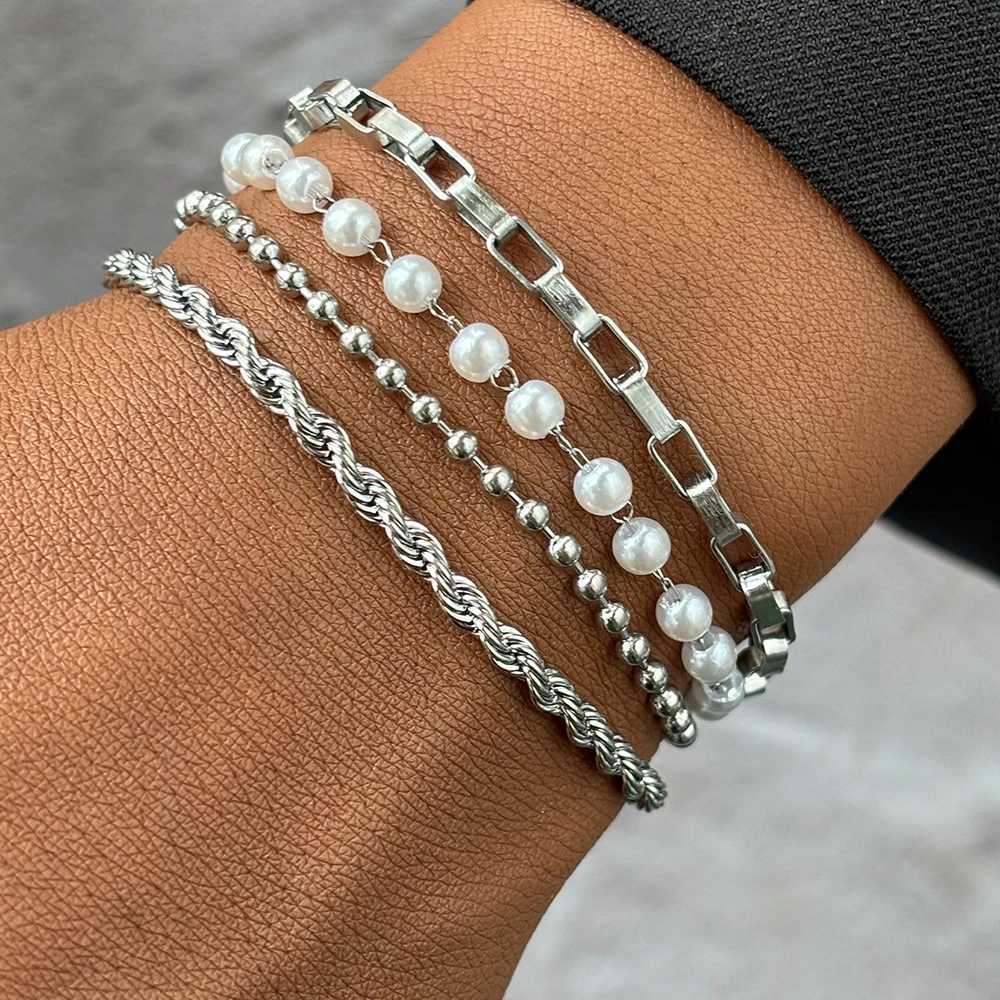 Stainless Steel Jewelry Set New Design Multi Style Pearl Twist Bracelets Jewelry Set For Women Jewelry Party Gifts Daily Wear W250526