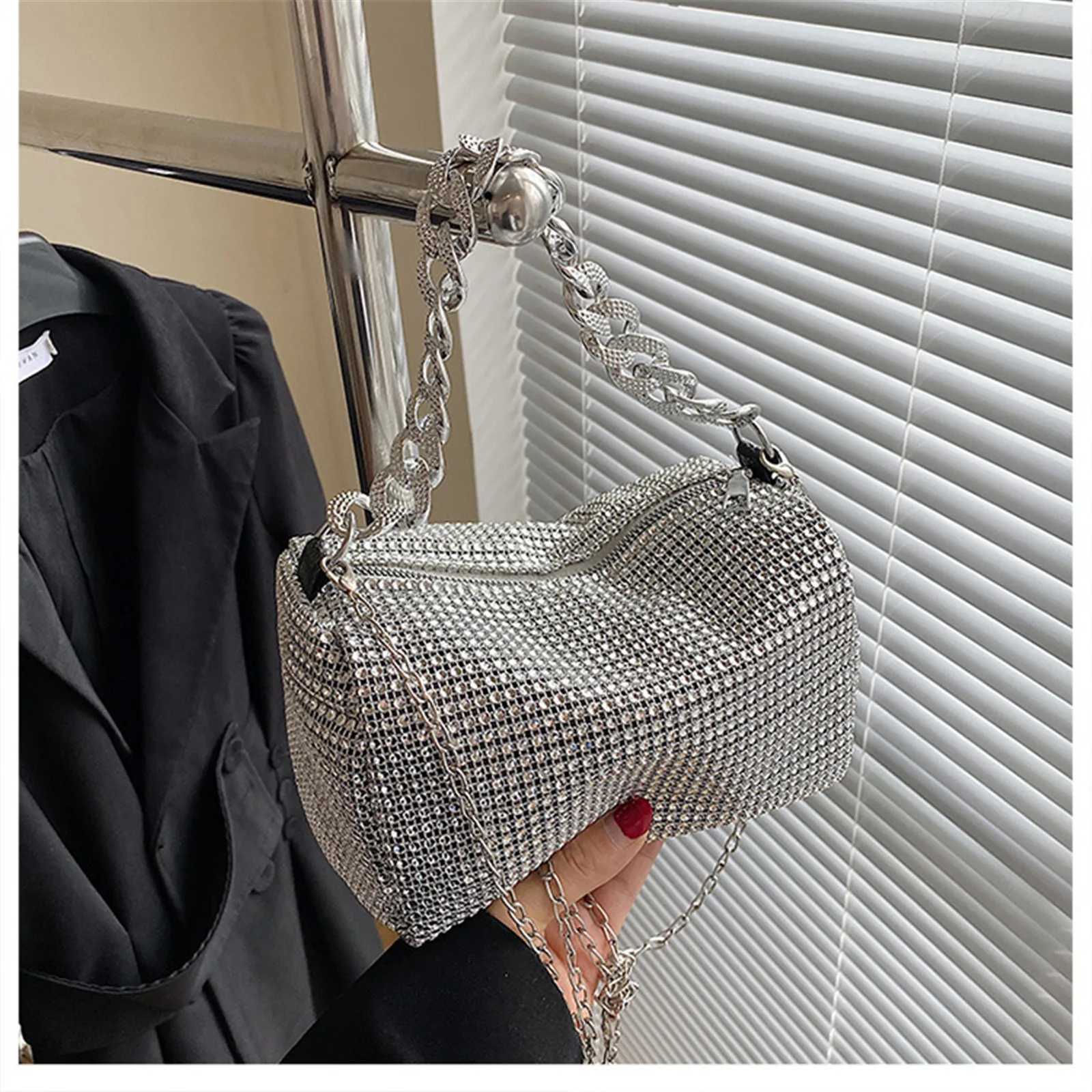 Glitter Fashion Diamond Shoulder Bag Elegant Women Trend Luxury Shiny Handbag Dinner Party Wedding Purse Shoulder Underarm Bag W250527