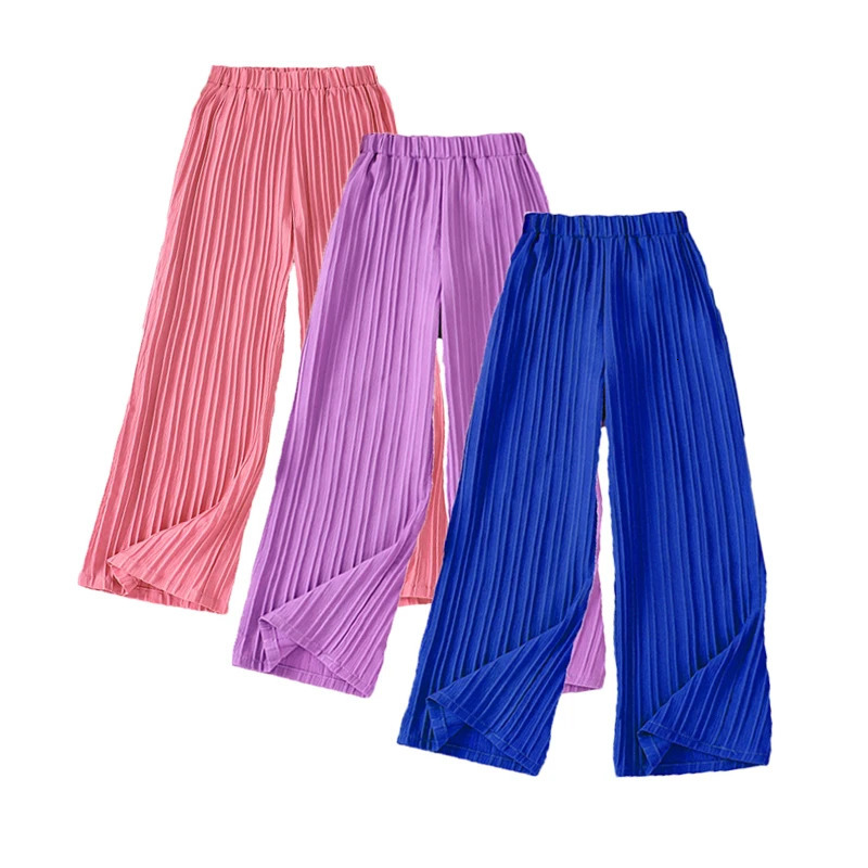 Girls Loose Casual Breathable Long Pants 812 Years Old Summer Candy Color Fashion Classic Straightleg 250527