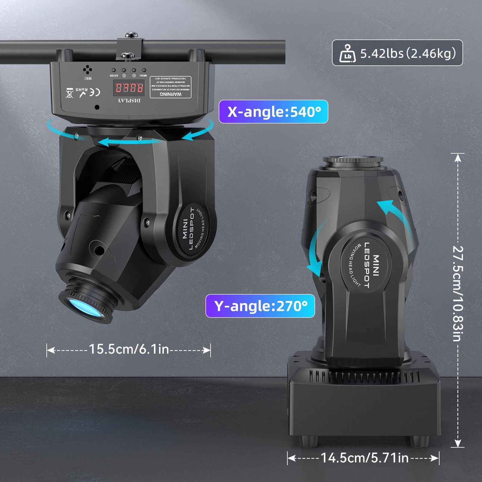 Yiflamefly 4Pcs 150W LED Light Pattern Light Stage Effect Moving Head Light With Remote Control DMX For Wedding Concert Club KTV XJ250527