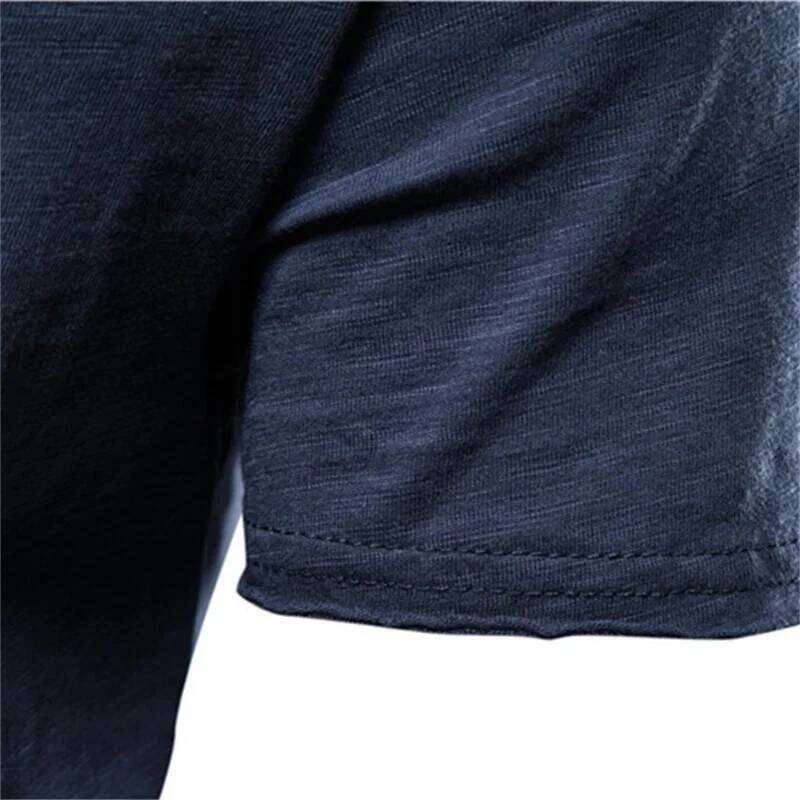 Brand Quality Cotton Men T shirt V neck Fashion Design Slim Fit Soild Male Tops Tees Short Sleeve