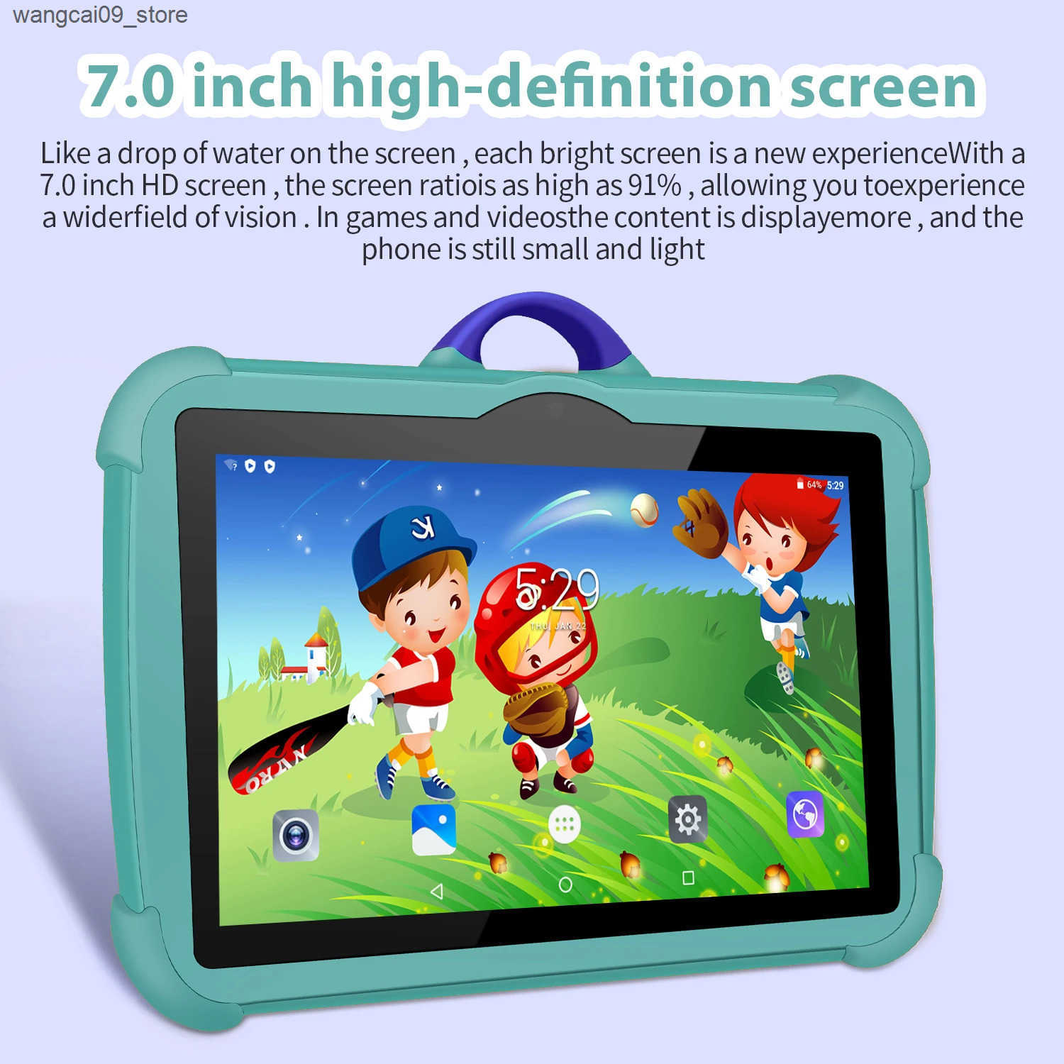 New 7 Inch Android 13 Learning Education Kids Tablets Quad Core 4GB RAM 64GB ROM Cheap Simple Childrens favorite Tablet Pc z250527