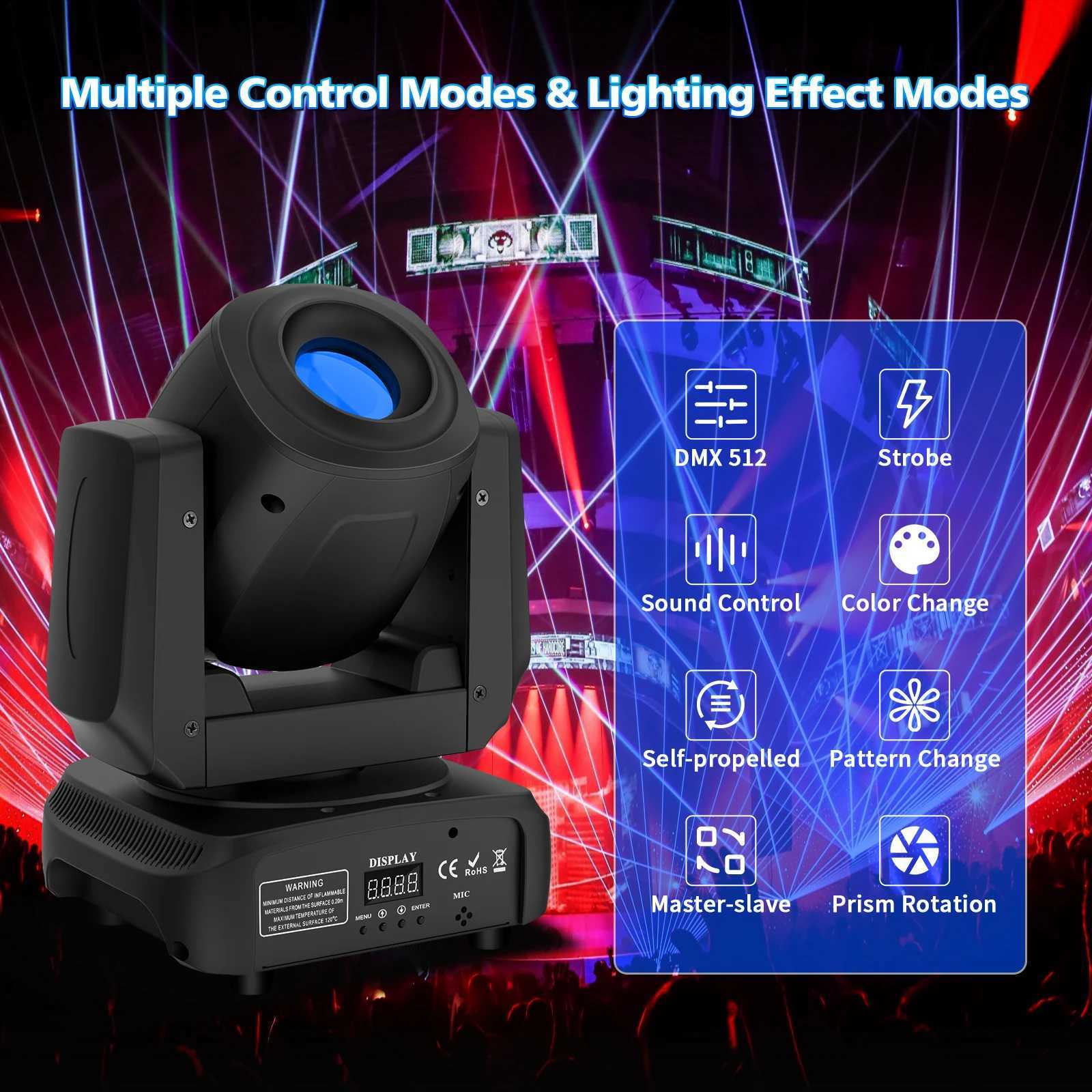 Fieryzeal 120W Gobo Moving Head Light Stage Light RGBW DMX LED for KTV DJ Light Beam Disco Show Party Spotlight XJ250527