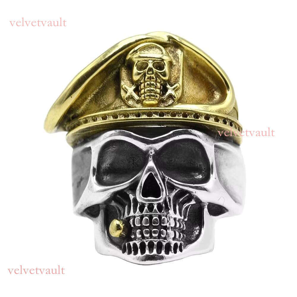 Authentic Sterling Sier Gothic Skeleton Skull Men Punk Ring
