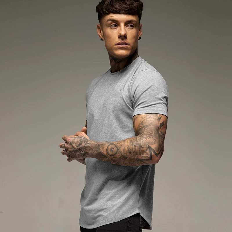 Plain Summer Workout Gym T-Shirt Mens Cotton Short Sleeves T Shirt Casual Tee Tops O-neck Streetwear Fashion Sports Clothing Z250527