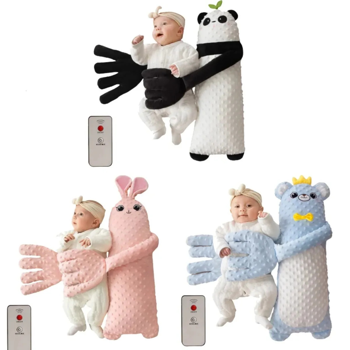 Baby Sleeping Patting Doll Pillow Sleep Companion Mood Soothing Palm Remote Control Electric born Nursing Pillows 250527