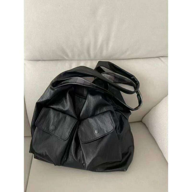 Bags Women Euro-America Style Solid Black High-Capacity Shoulder Bag Handbag Office Lady