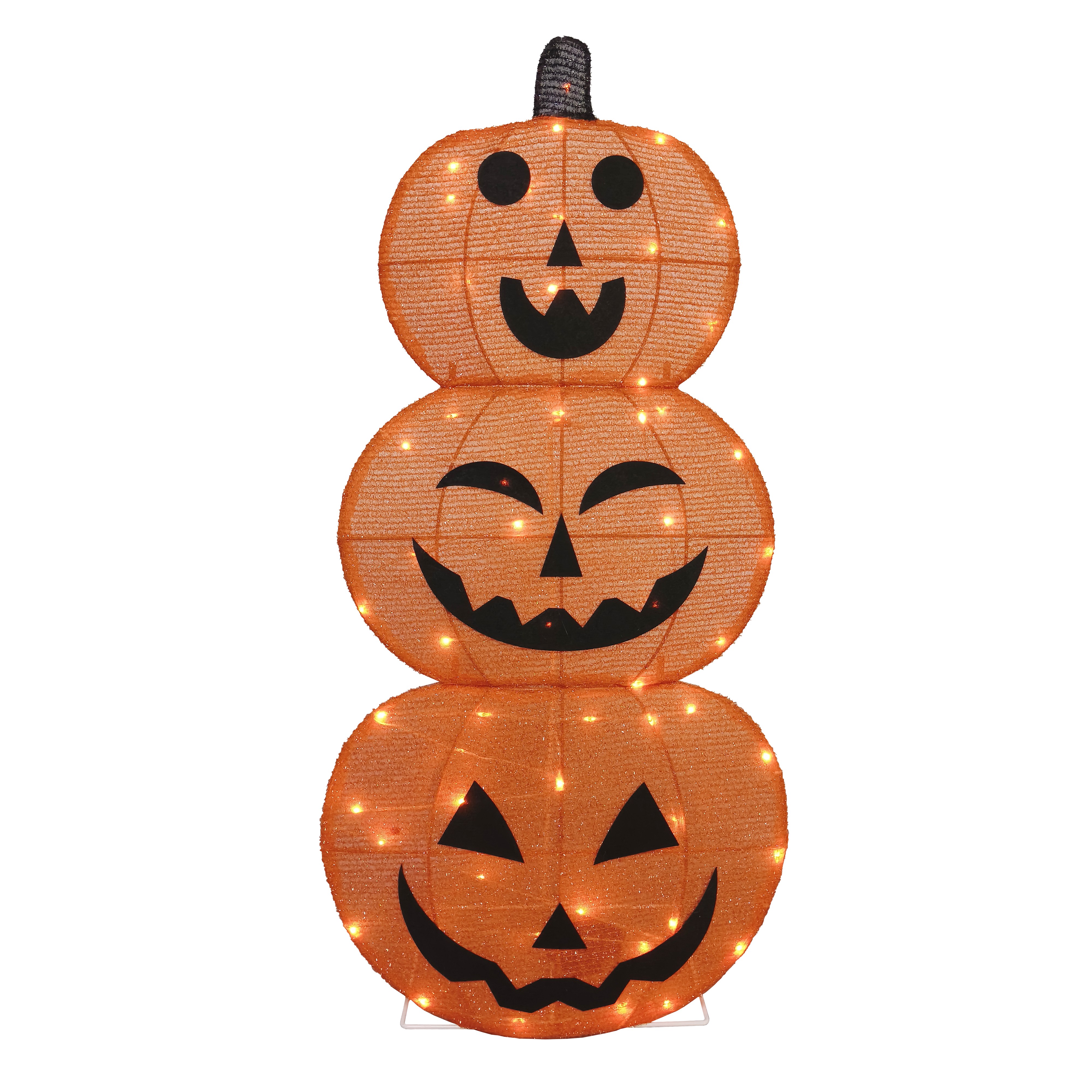 2D semi-three-dimensional three-section smiling pumpkin lanterns for Halloween festival