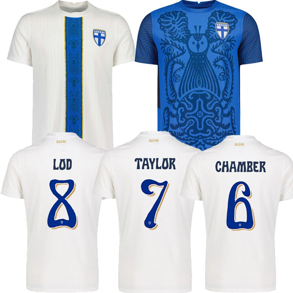 Finland 2025 soccer jerseys home KAMARA 6 KAIRINEN 14 POHJANPALO 20 ANTMAN 7 JENSEN 9 LOD 8 away 25 26 jersey football shirts man kids fan