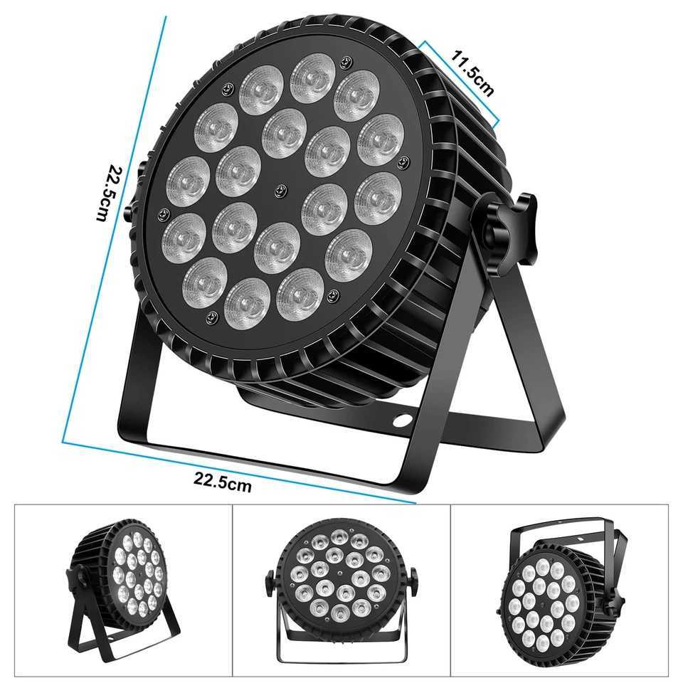 Fieryzeal 4PCS LED Par Light 200W 4 IN 1 RGBW DMX Stage Flat Par Lighting Effect DJ Disco Party Holiday Bar Wedding Show Lights XJ250527