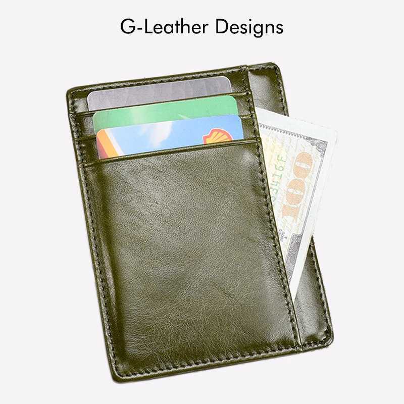 Vintage Genuine Leather Card Holder Oil Waxy Leather Wallet Cases Unisex Slim Card Bag Z250527