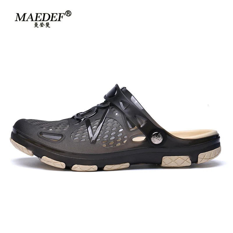MAEDEF Fashion Men Slippers Summer Waterproof Beach Slippers Casual House Bathroom Slides Non Slip Outdoor Mens Shoes 250526
