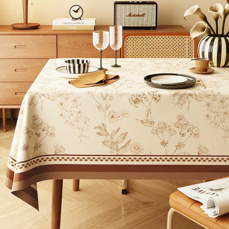 A648 Jifeng table cloth waterproof and oil-proof washable table mat light luxury high-end desktop protection table cloth anti-scalding coffee table ma