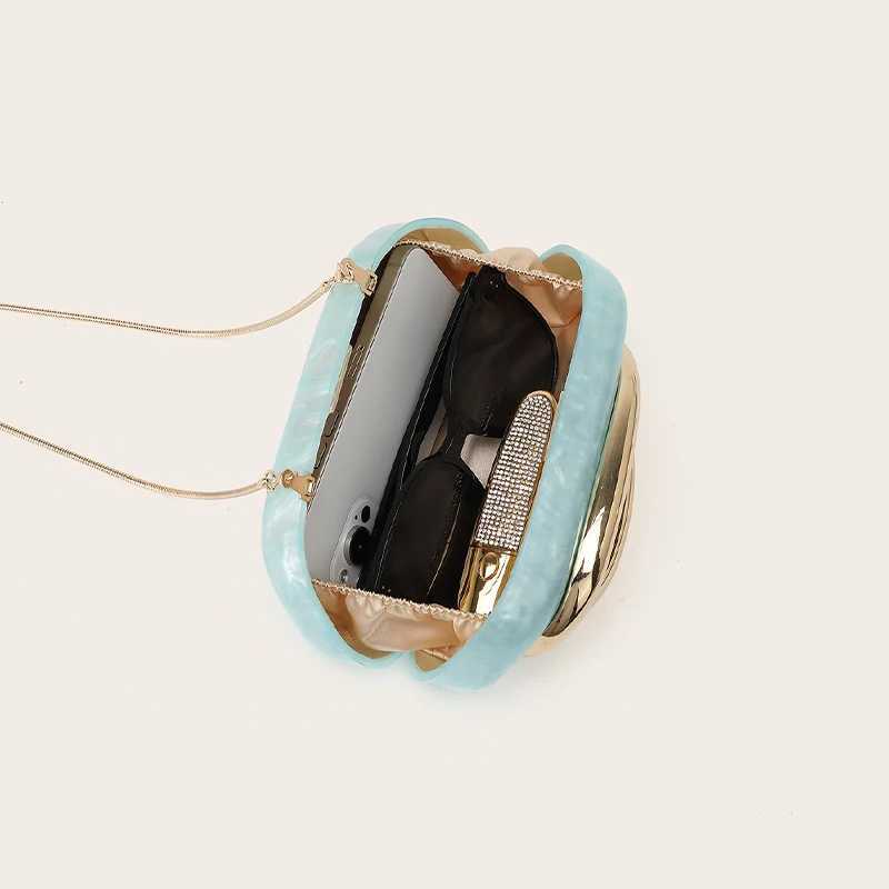 Women Acrylic Clutch Box Handbag Metal Handle Evening Bag Trendy Ladies Shoulder Crossbody Purse for Wedding Prom Cocktail Party W250527