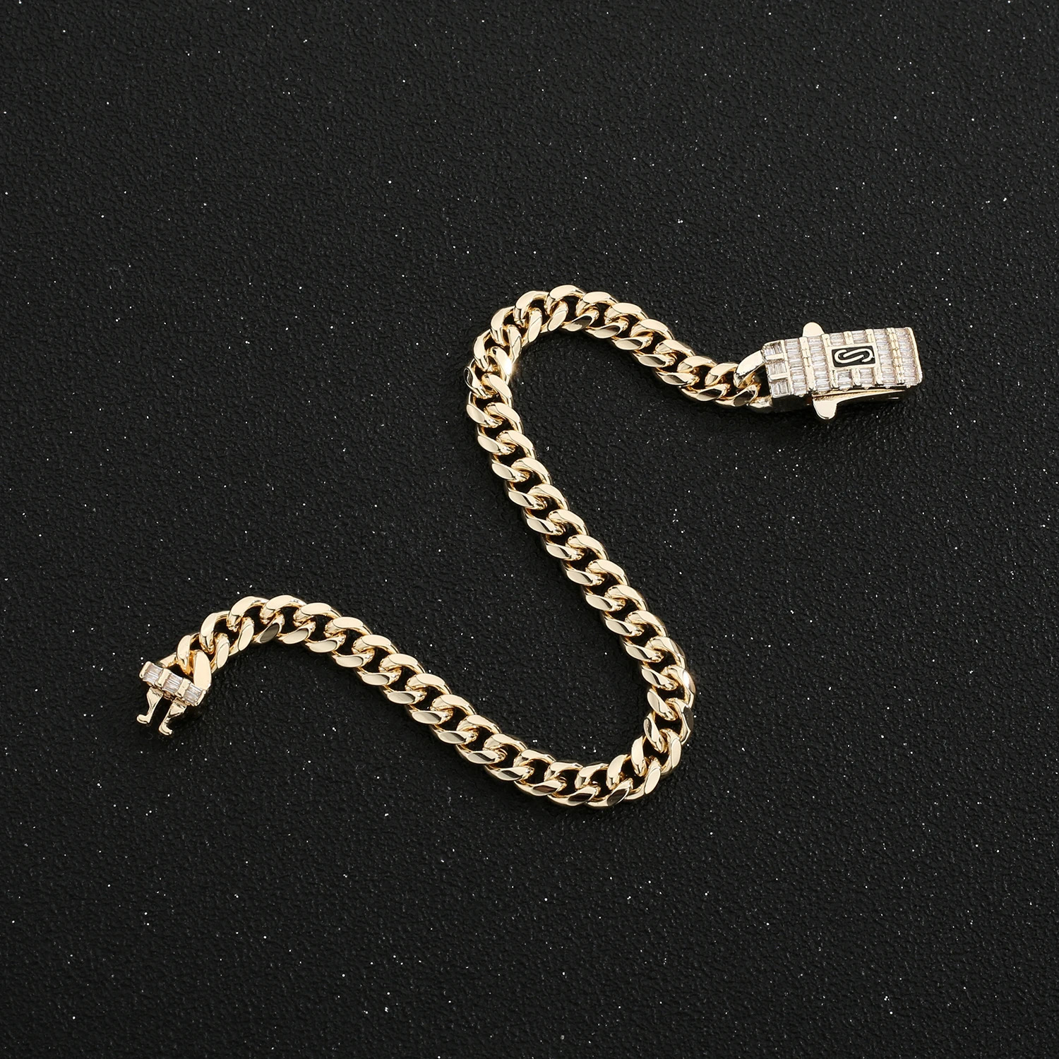 VCT Monaco rectangular zircon necklace ice crystal square stone hip hop rock jewelry Cuban chain support wholesale 250526 VVS