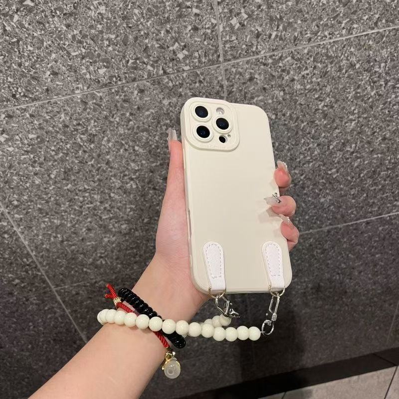 Light luxury bead chain wristband Apple 16 iPhone 15 14 Plus 13promax phone case 2 with high aesthetic value