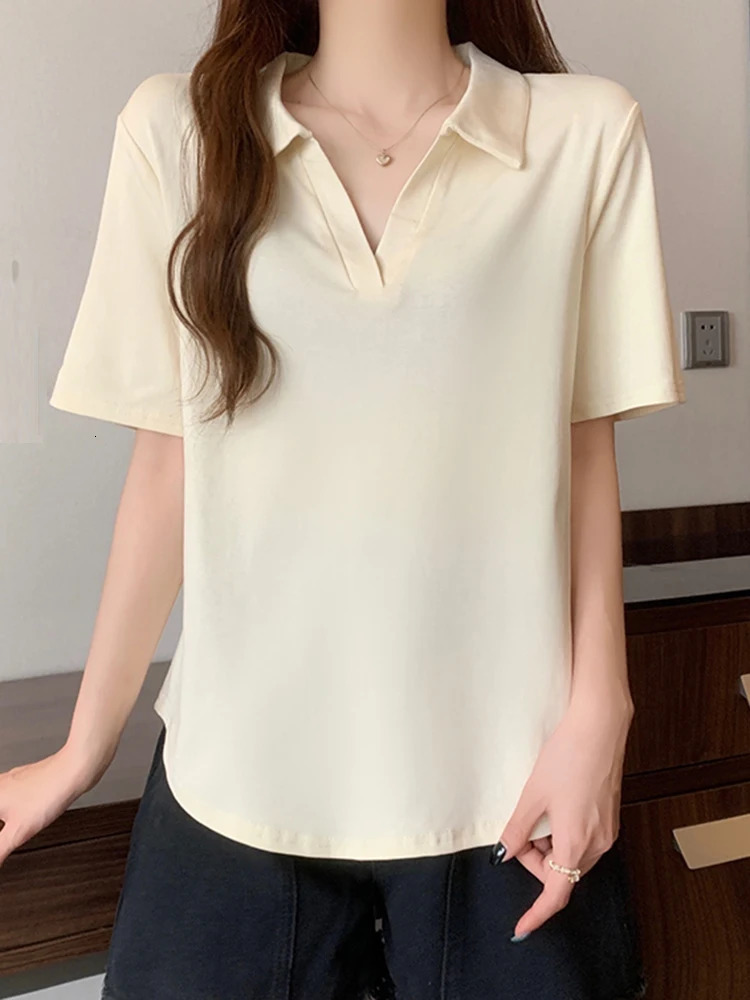 Tshirt PiÃ¹ Dimensionali Donne 2024 Summer Color Solido Alla Moda 100 Cotone Sc…