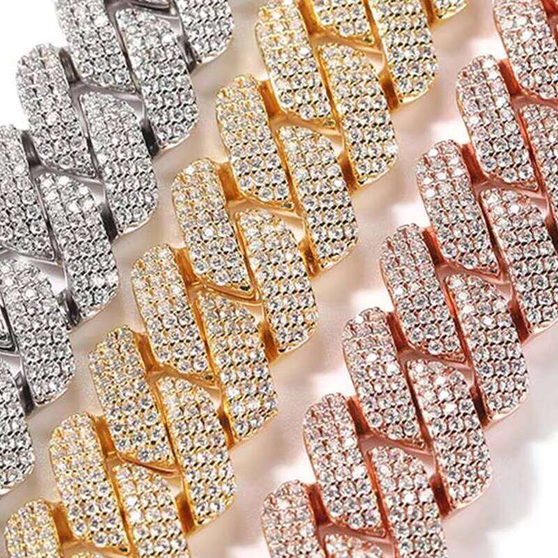 Custom Name 20mm Zircon Cuban Hiphop Dia Wholesale Fashion Jewelry Light Hip Hop Necklace