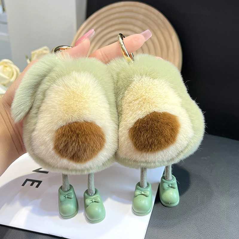 New Cute Fruit Keychain Plush Avocado Car Keychain Pendant Couple Key Cute Plush Doll Backpack Pendant Accessories Car Keychains W250526