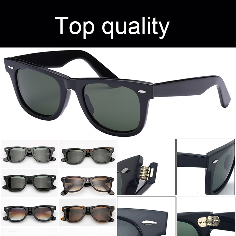 Sunglasses CLASSIC Eyeglass Top Quality Sunglasses Men Women Acetate Frame Real Glass Lenses Luxury Sun Glasses Male Female with Leather Box Gafas De Sol Mujer
