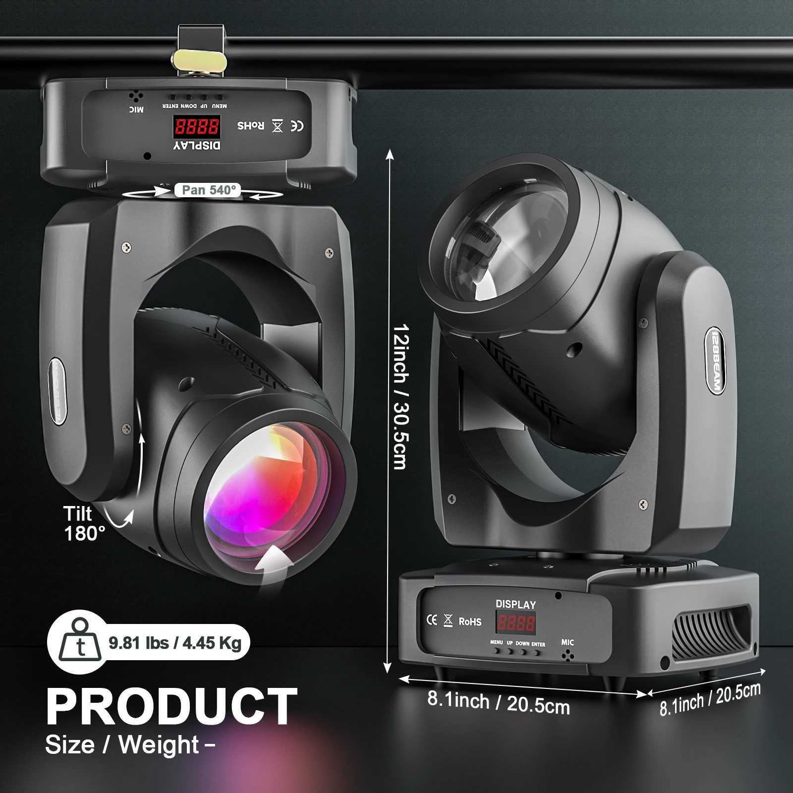 Yiflamefly 230W LED Moving Head RGBW Stage Lights With Strip Lights 18 Channels DMX 512 Voice Activation for DJ Wedding Disco XJ250527