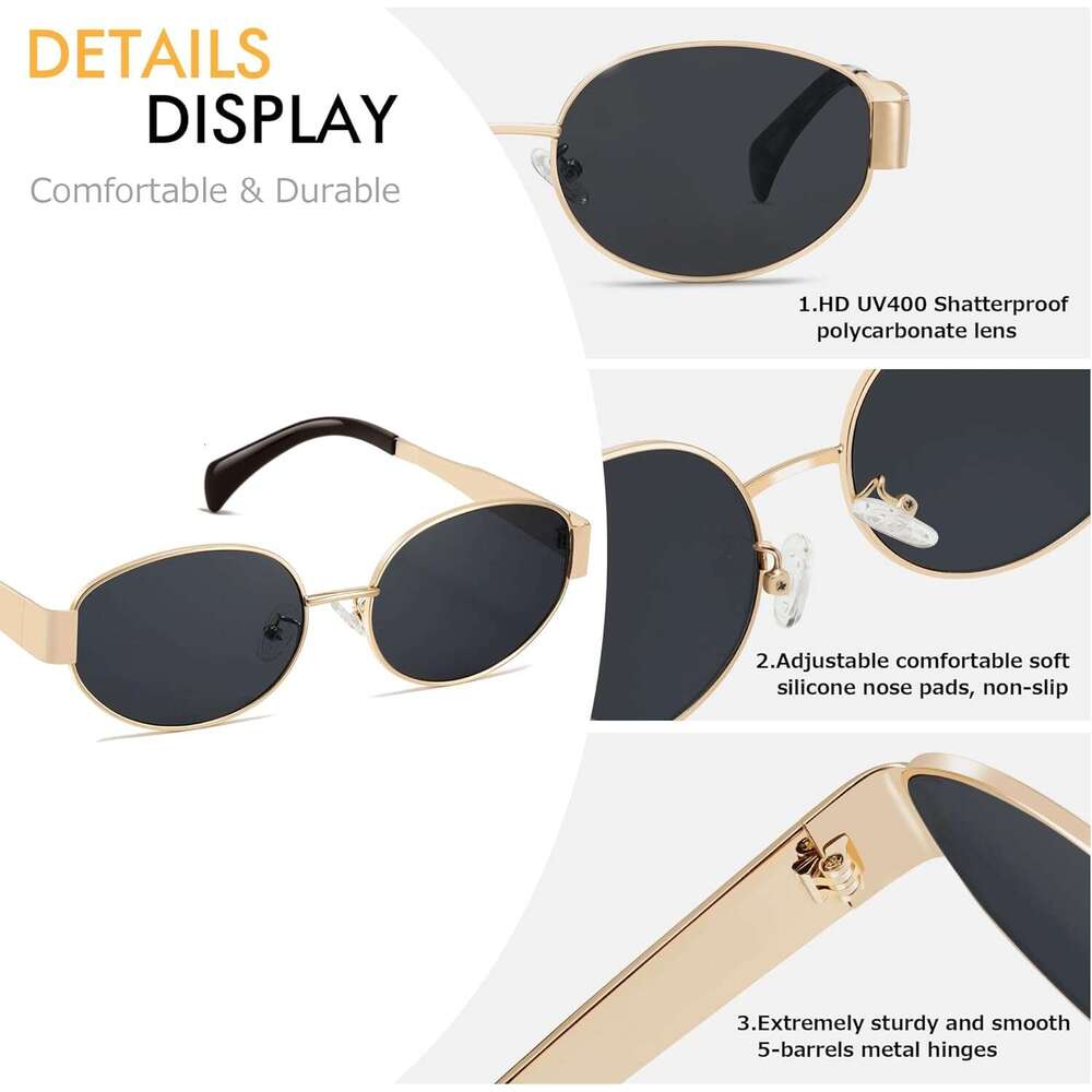Oval sunglasses for women, fashionable sunglasses, classic lampshade, UV400 protection, CL2501