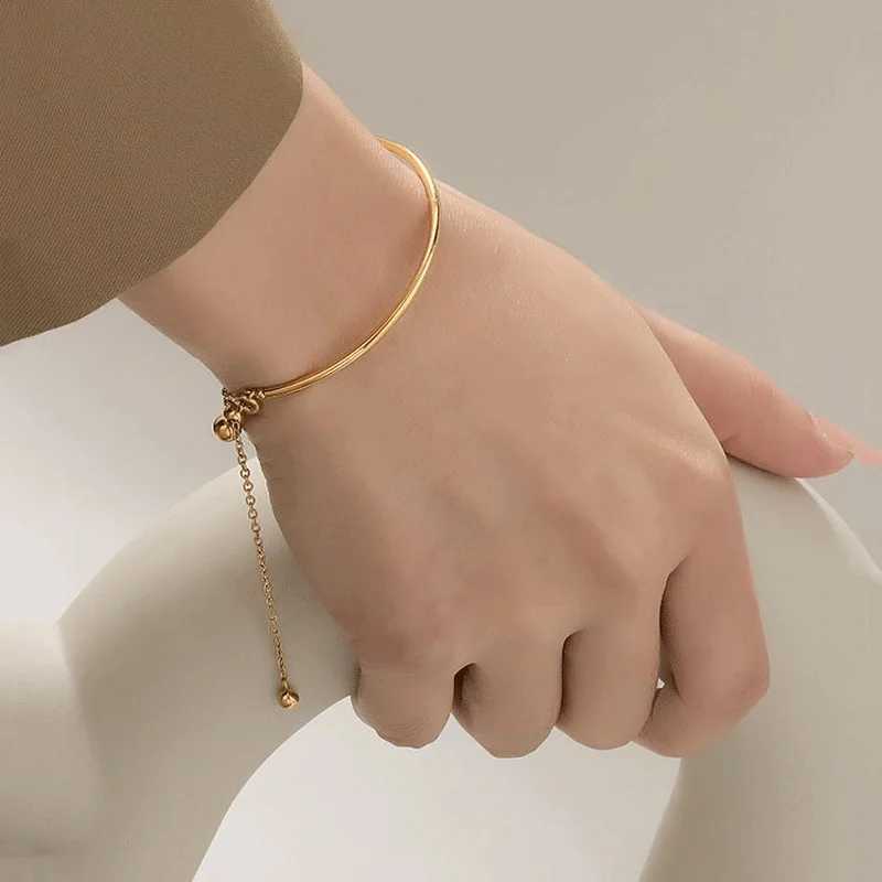 Ramos Stainless Steel Elegant Delicate Simple Semicircle Fringe Beaded Bracelet Ladies Jewelry Party Gift W250526
