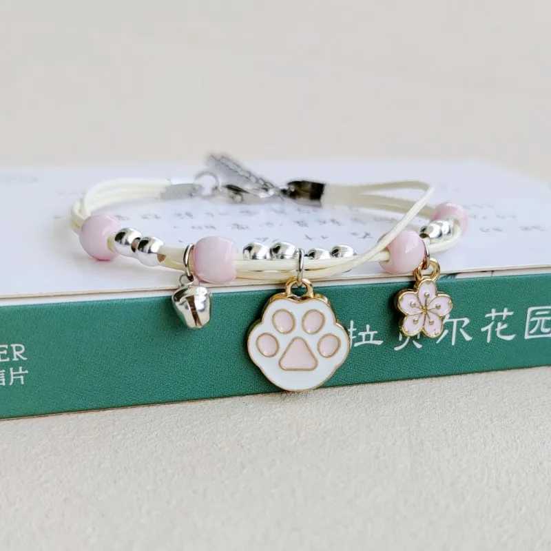 2023 New Simple Cute Cartoon Bunny Bracelet for Women Sweet Pink Series Pendant Hand-Woven Bracelets Bangles Couple Friends Gift W250526