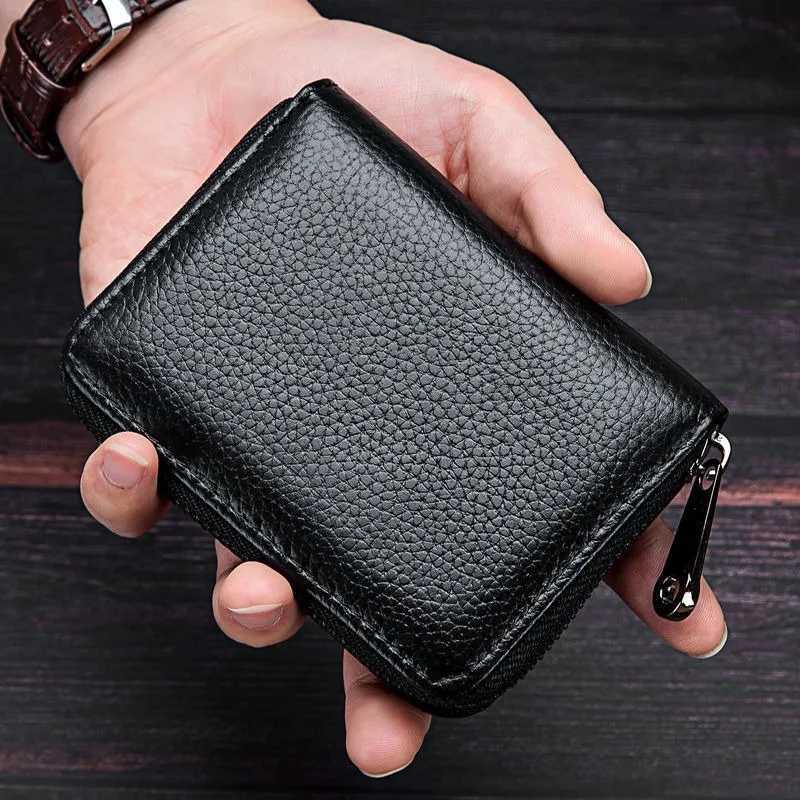 9/18 Bits Card Wallet Business Card Holder Wallet for Women Men Bank ID Holder PU Leather Protective Case Coin Purse Bags Z250527