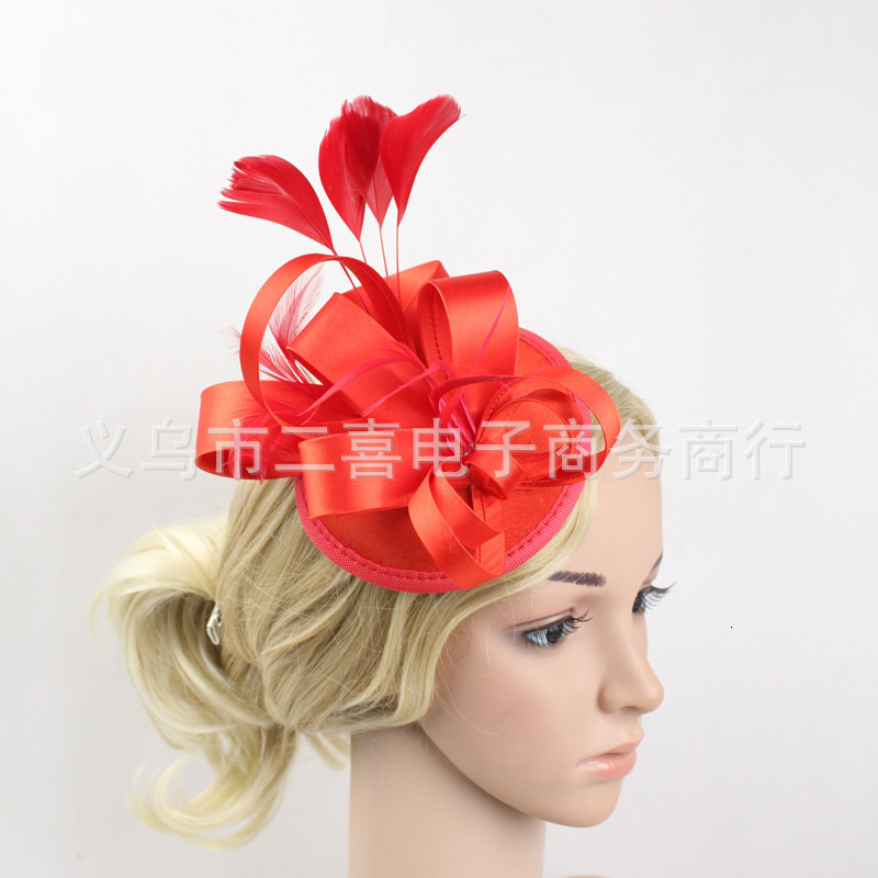 Women Vintage Fascinator Wedding Hat Elegant Ladies Church Race Hair Accessories Bride Wedding Church Party Tea Chapeau Cap 240808