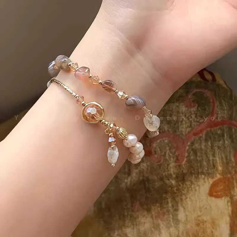 Fashion Double Layered Crystal Pearl Splicing Beaded Bracelets for Women Ethnic Crystal Beads Wrap Bracelet Bangle Jewelry Gifts W250526