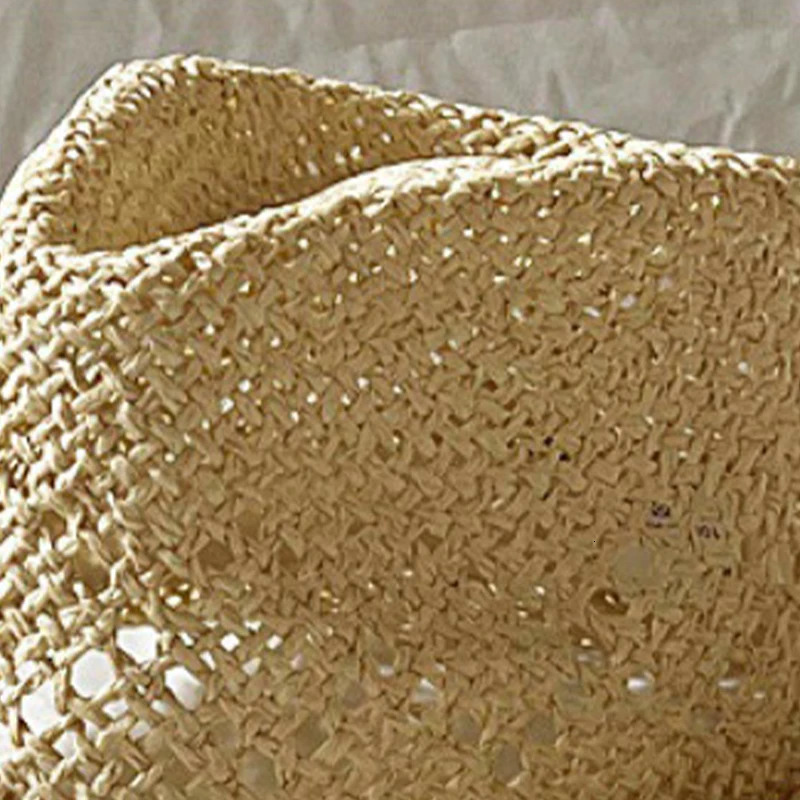 Ethnic Style Gemstone Beaded Cowboy Straw Hat Men Women Summer Sunshade Sunscreen Hat Hollow Breathable n Tibetan Straw Hat 250526