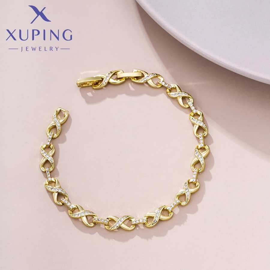 Xuping Jewelry New Arrival Romantic Fashion 19cm Light Gold Color Charm Bracelets for Women Valentine Day Gift X 000710703 W250526