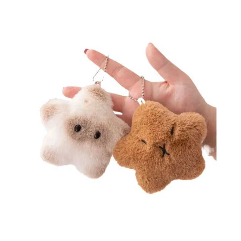 Cartoon Squeeze Capybara Plush Keychain Kawaii Plush Stuffed Soft Siamese Cat Keyring Toys Keyring Squeak Capybara Doll Kids W250526