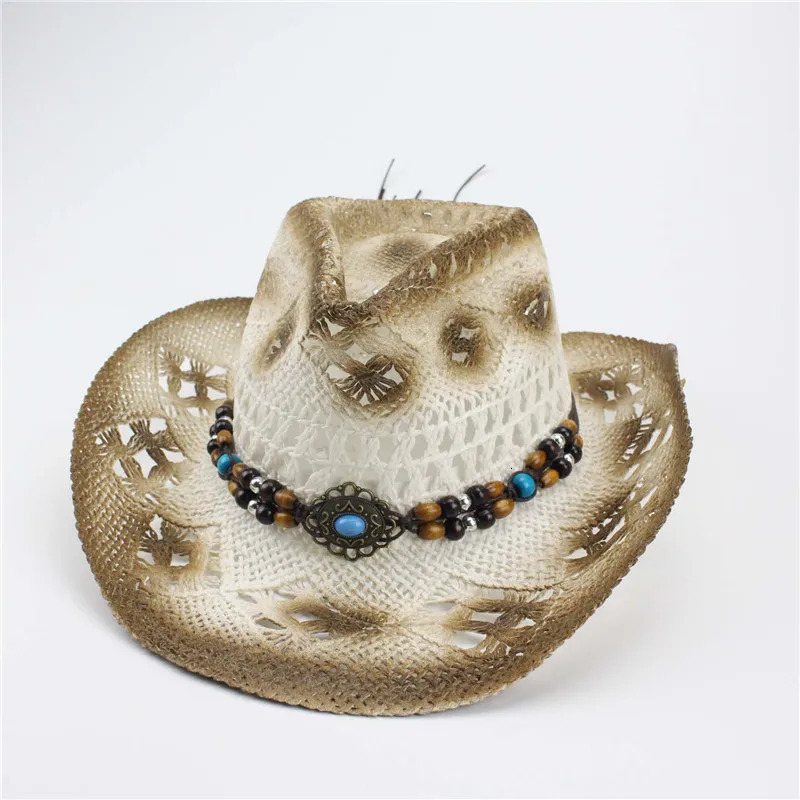 Western Cowboy Hat Hand Made Beach Felt Sunhats Party Cap For Man Woman Cowboy Hat Unisex Hollow Western Hats Gift 250526