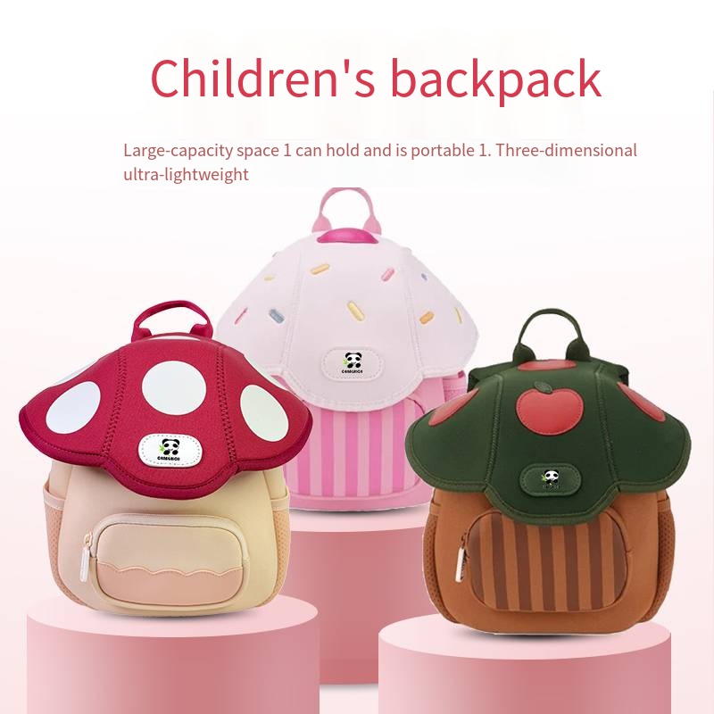 Cute Mushroom Print Childs Daypack Fun & Stylish School Accessory for Youngsters