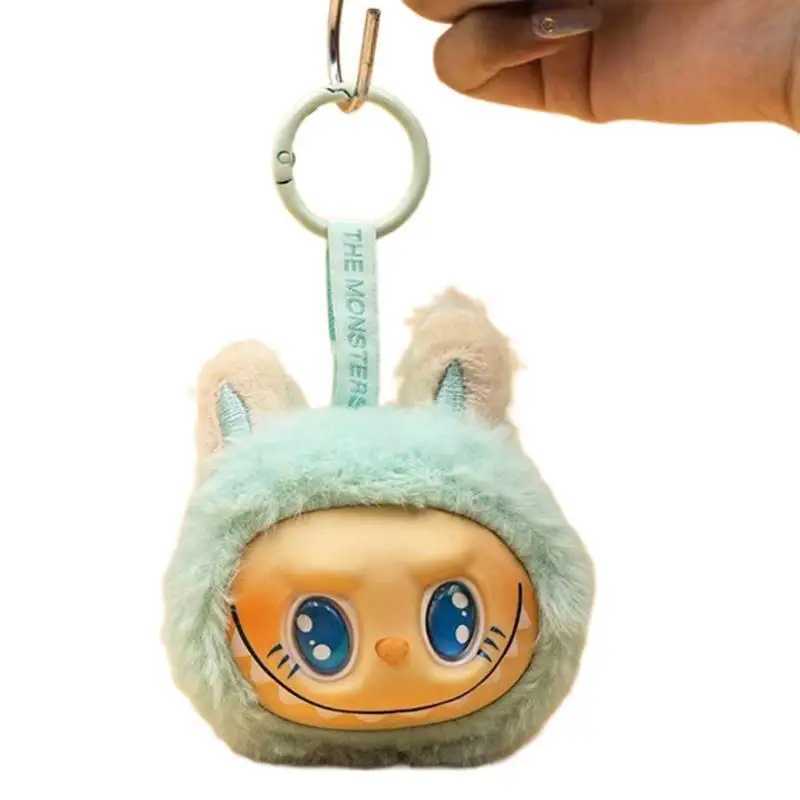 8cm Labubu The Monsters Vinyl Plush Head Type Pendant Cute Plush Keychains Cute Doll Kawaii Labubu Face Dolls Keychain Peluches W250526