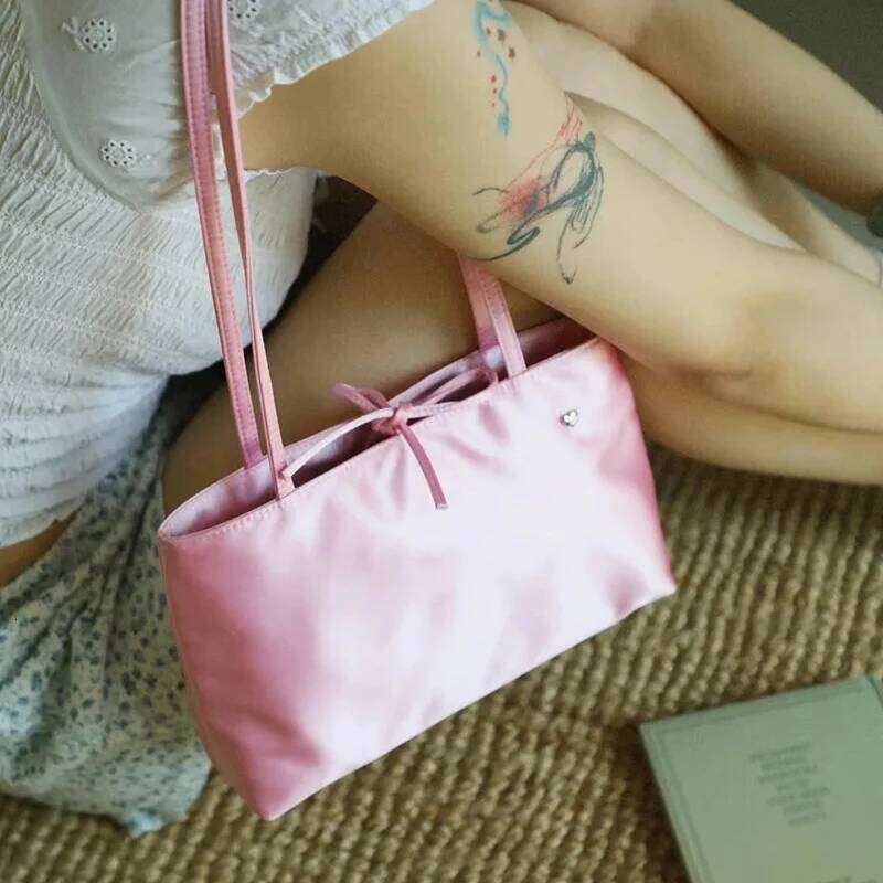 Women's Bags Designer Brand Ballet Style French Simple Retro Veet Satin High Quality Ladies Handbag Small Square Shoulder Underarm Bag