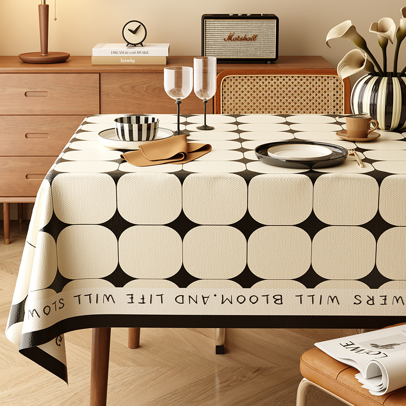 A648 Jifeng table cloth waterproof and oil-proof washable table mat light luxury high-end desktop protection table cloth anti-scalding coffee table ma